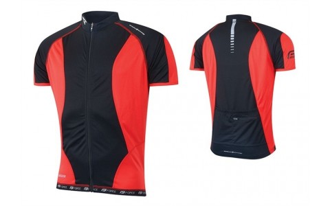 Tricou ciclism Force T12 negru/rosu XXL